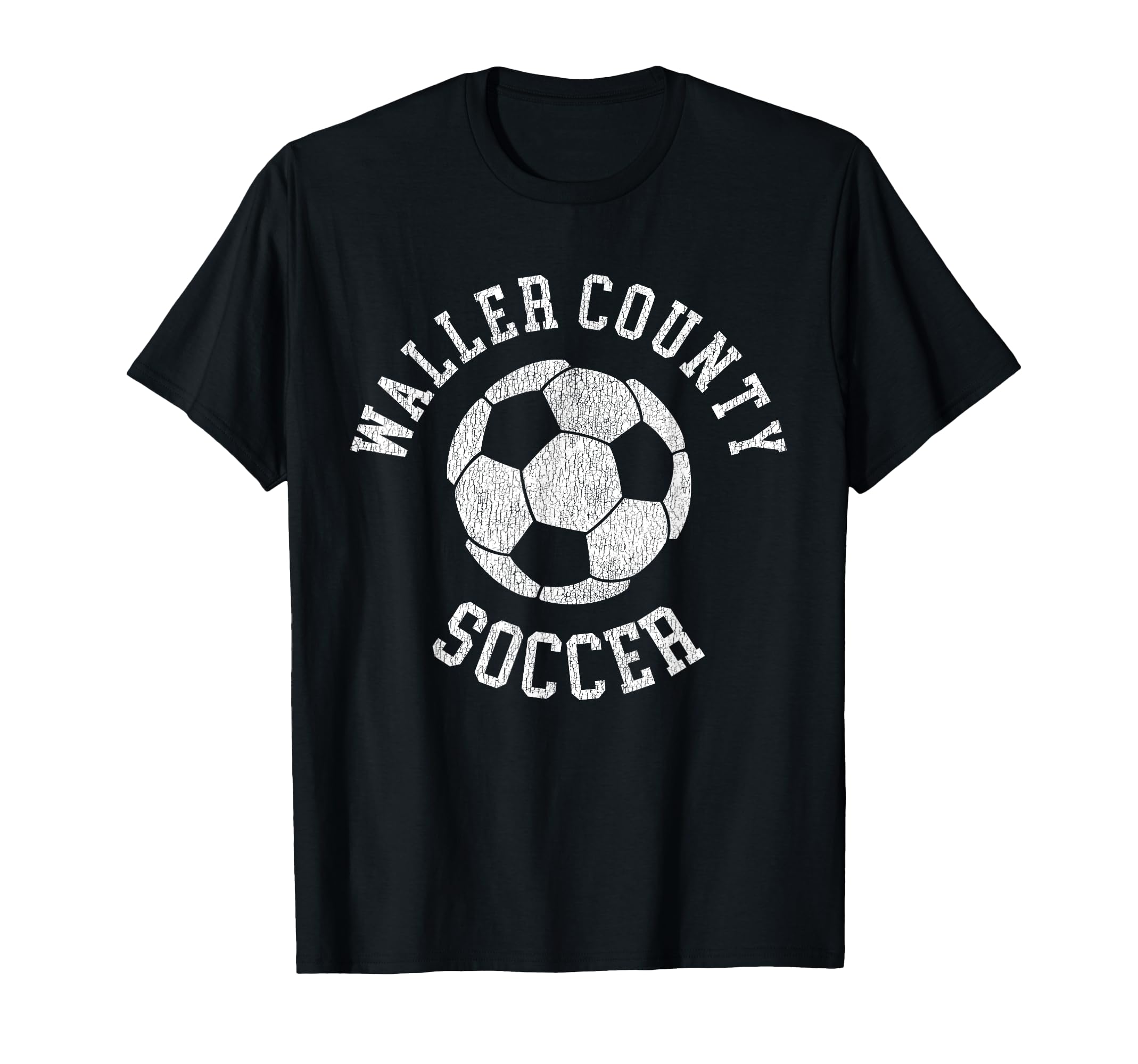 Waller County Soccer Distressed 90S T-Shirt - Graphic Print for Adults