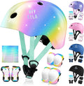 Vvinca Kids Toddlers Bike Helmet Adjustable for Ages 3-5-8 Years, Knee Pads and Elbow Pads Set Wrist Guard Sports Protective Gear Set for Roller Skate Bicycle Skateboard Scooter Girl Boy Birthday Gift