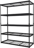 2500 LBS Storage Shelves, 5 Tier Garage Shelving, Heavy Duty, Adjustable Metal Shelving Unit, Industrial Utility Shelf Rack for Garage, Basement, Pantry, 72" H x 48" W x 18" D, Black
