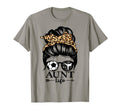 Aunt Life Messy Bun Hair Funny Soccer T-Shirt - Custom Art Print Men Women