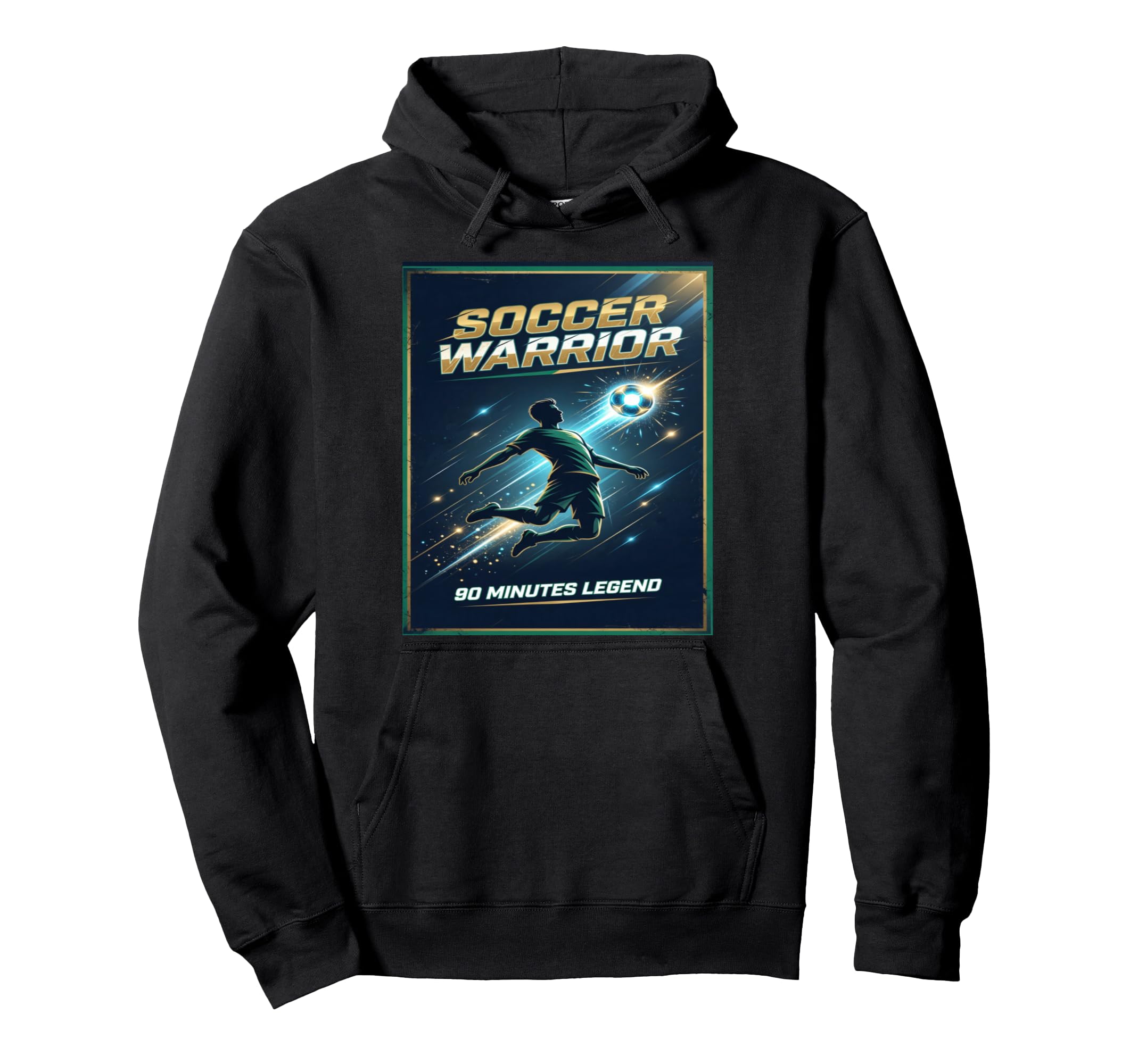 Football Warrior Soccer 90 Minutes Hoodie - Minimalist Print for Adults