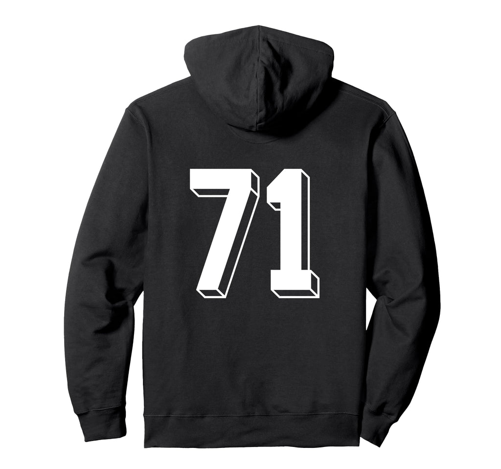 Number 71 Backside 80S 90S Team Jersey Hoodie - Unique Graphic Men Women
