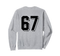 Number 67 Backside 80S 90S Team Sweatshirt - Streetwear Style Unisex