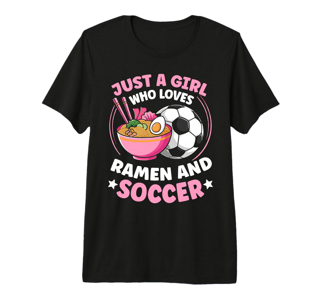 Just Who Loves Ramen And Soccer Soccer Tri T-Shirt - Unique Graphic Unisex
