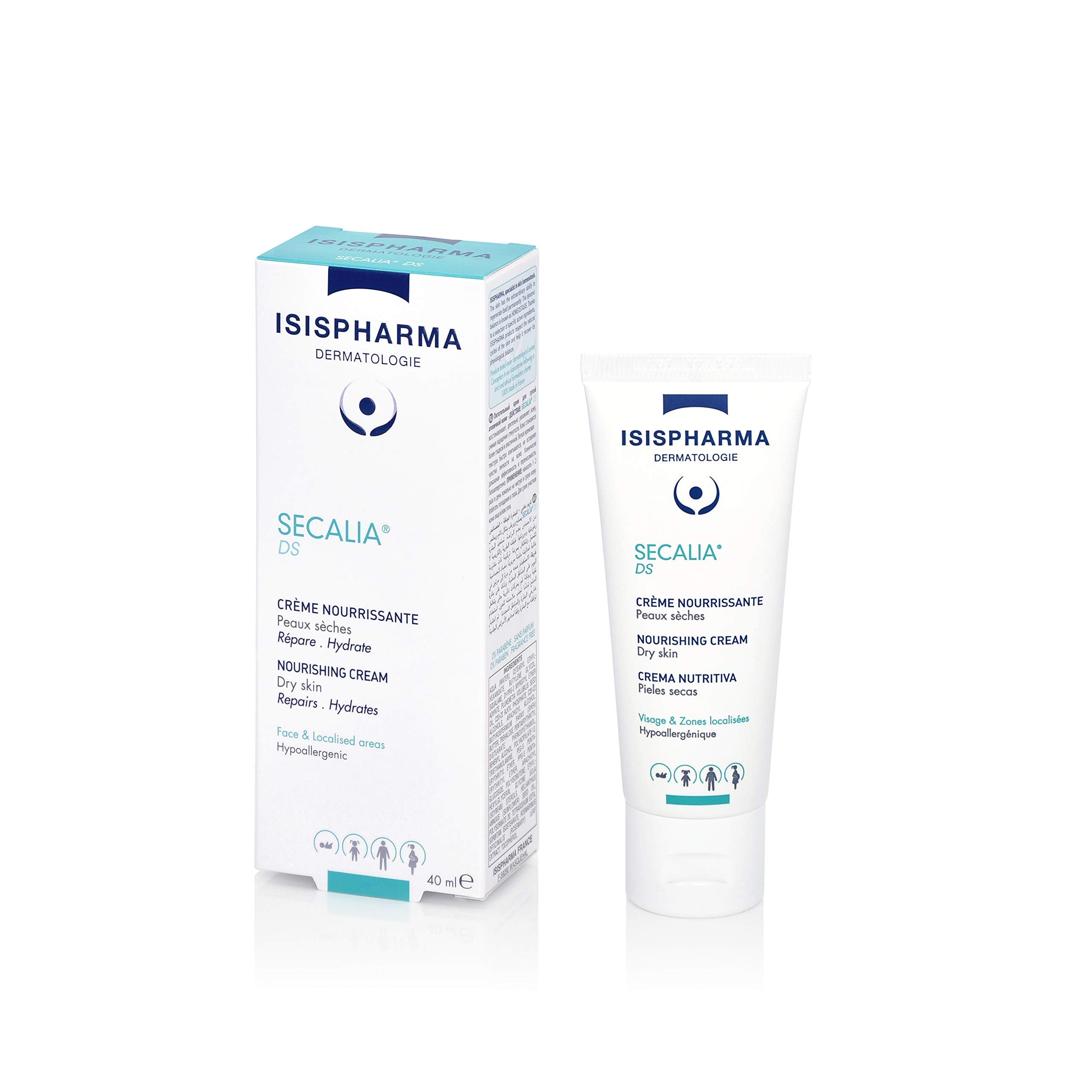 Isis Pharma Secalia DS Cream 40ml - Moisturizing Face Cream for Dry & Sensitive Skin