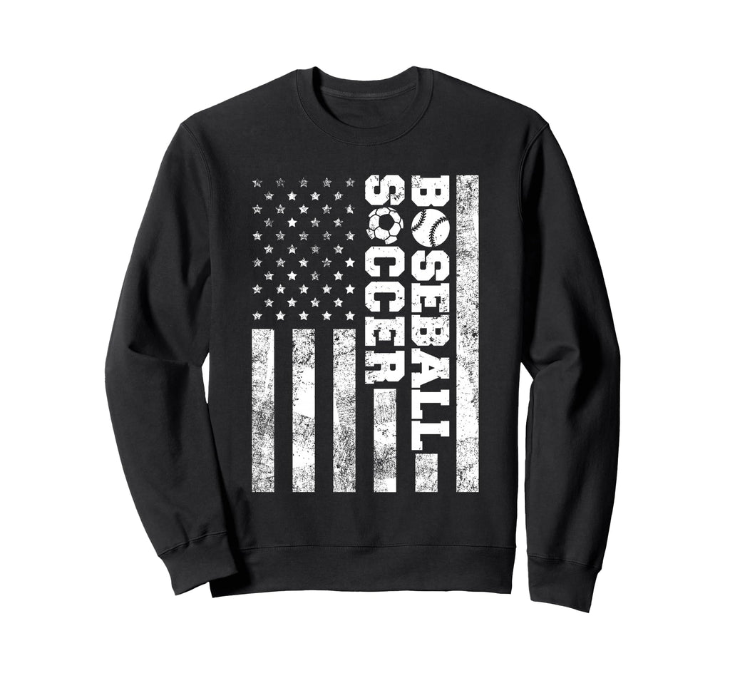 American Distressed Flag Funny Sweatshirt - Novelty Apparel for Adults