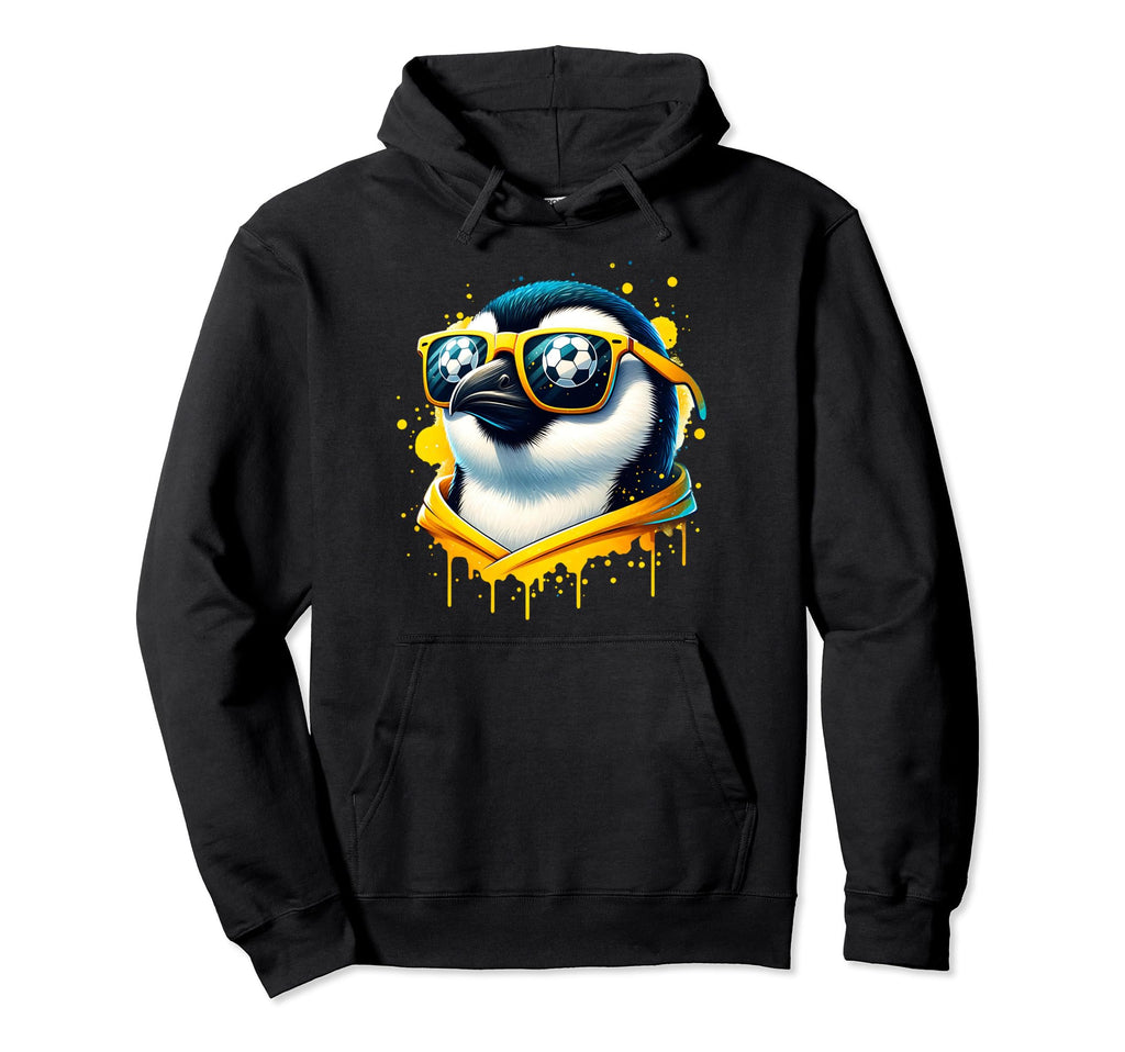 Penguin Soccer Player Fan Champion Hoodie - Custom Art Print Unisex