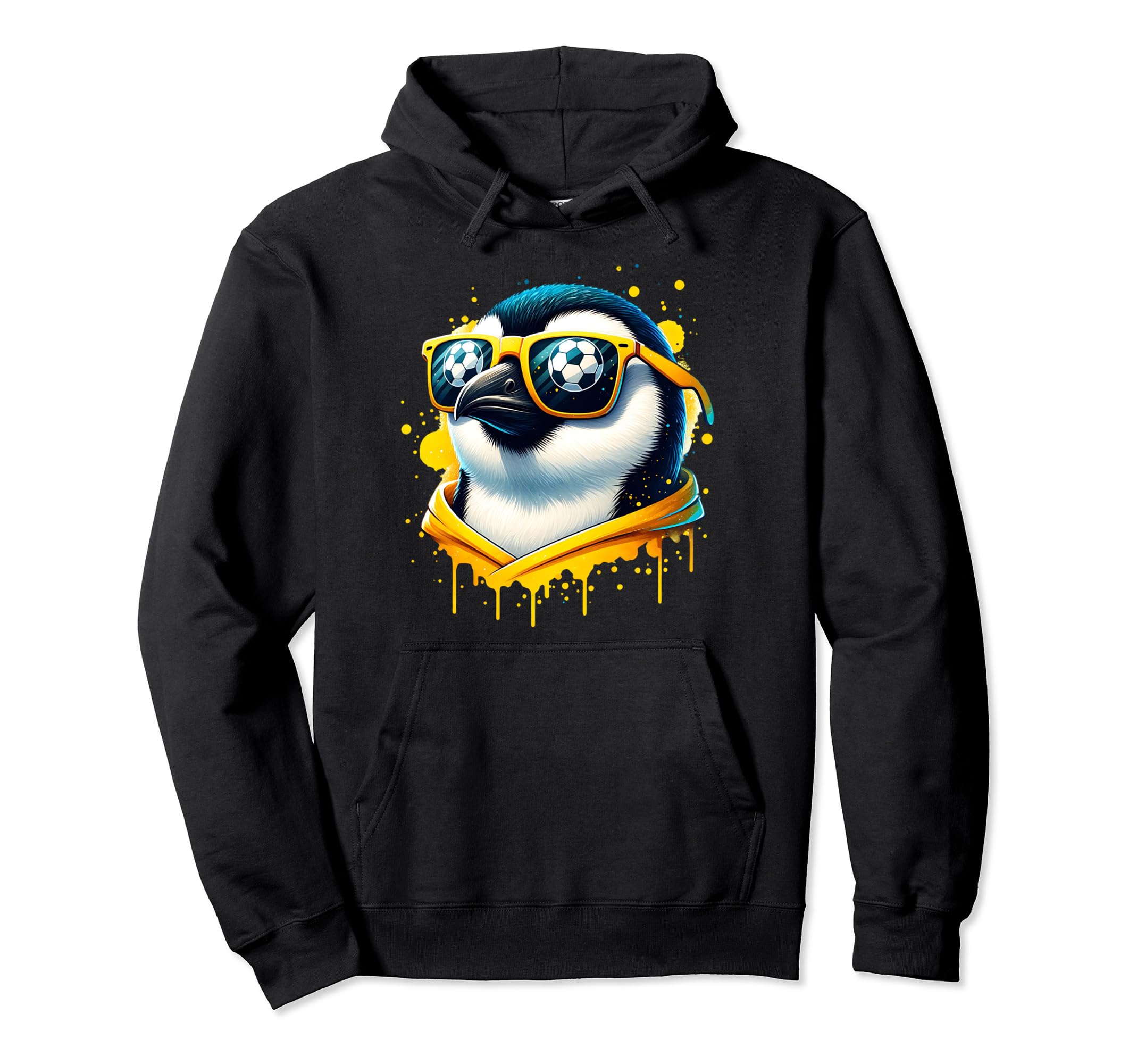 Penguin Soccer Player Fan Champion Hoodie - Casual Everyday Wear for Adults