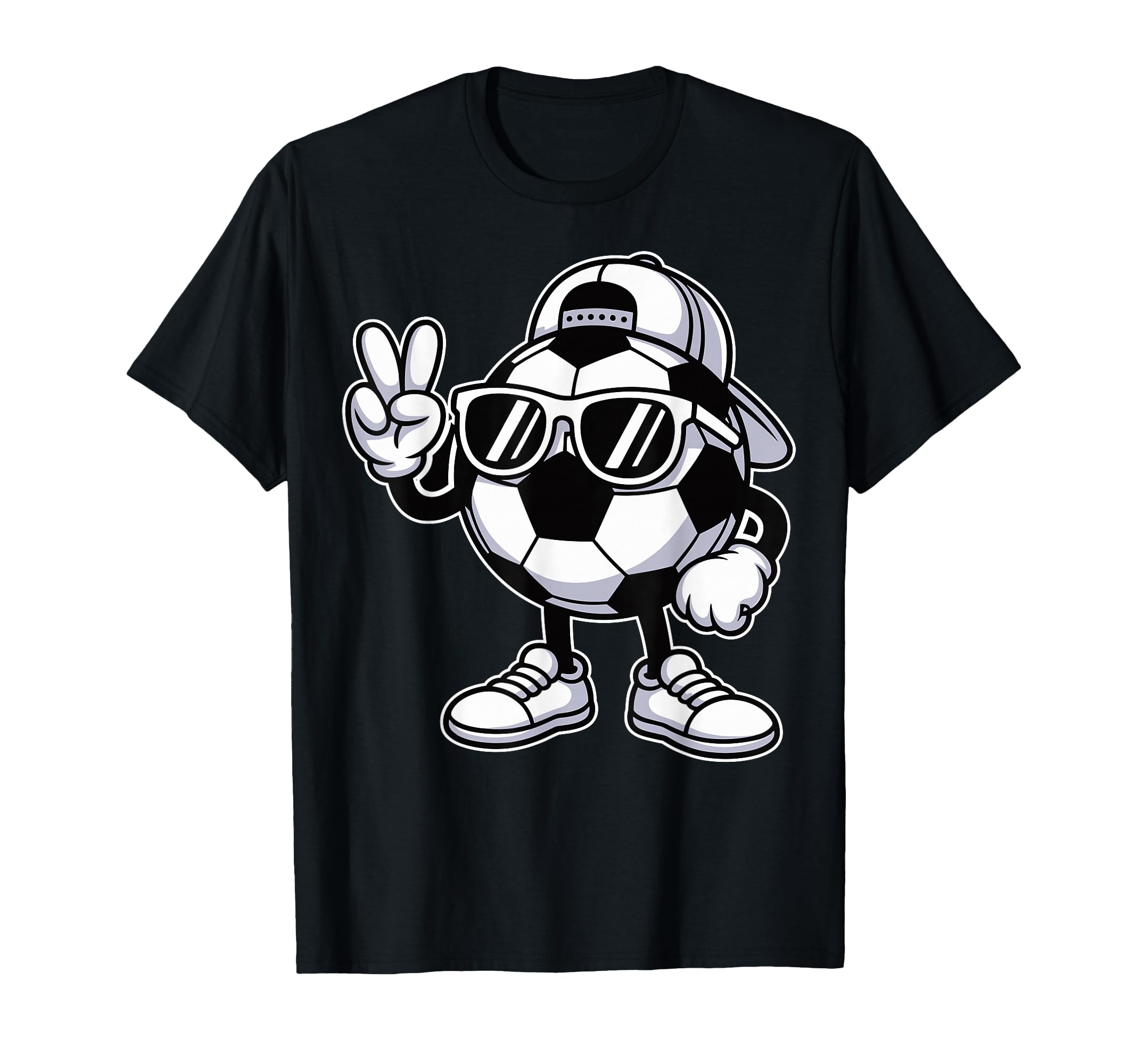 Soccer Ball Sunglasses Funny Soccer T-Shirt - Graphic Print for Adults