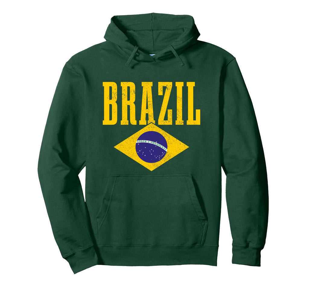 Brazil Brazilian Flag Brasil Pride Green Hoodie - Unique Graphic Unisex