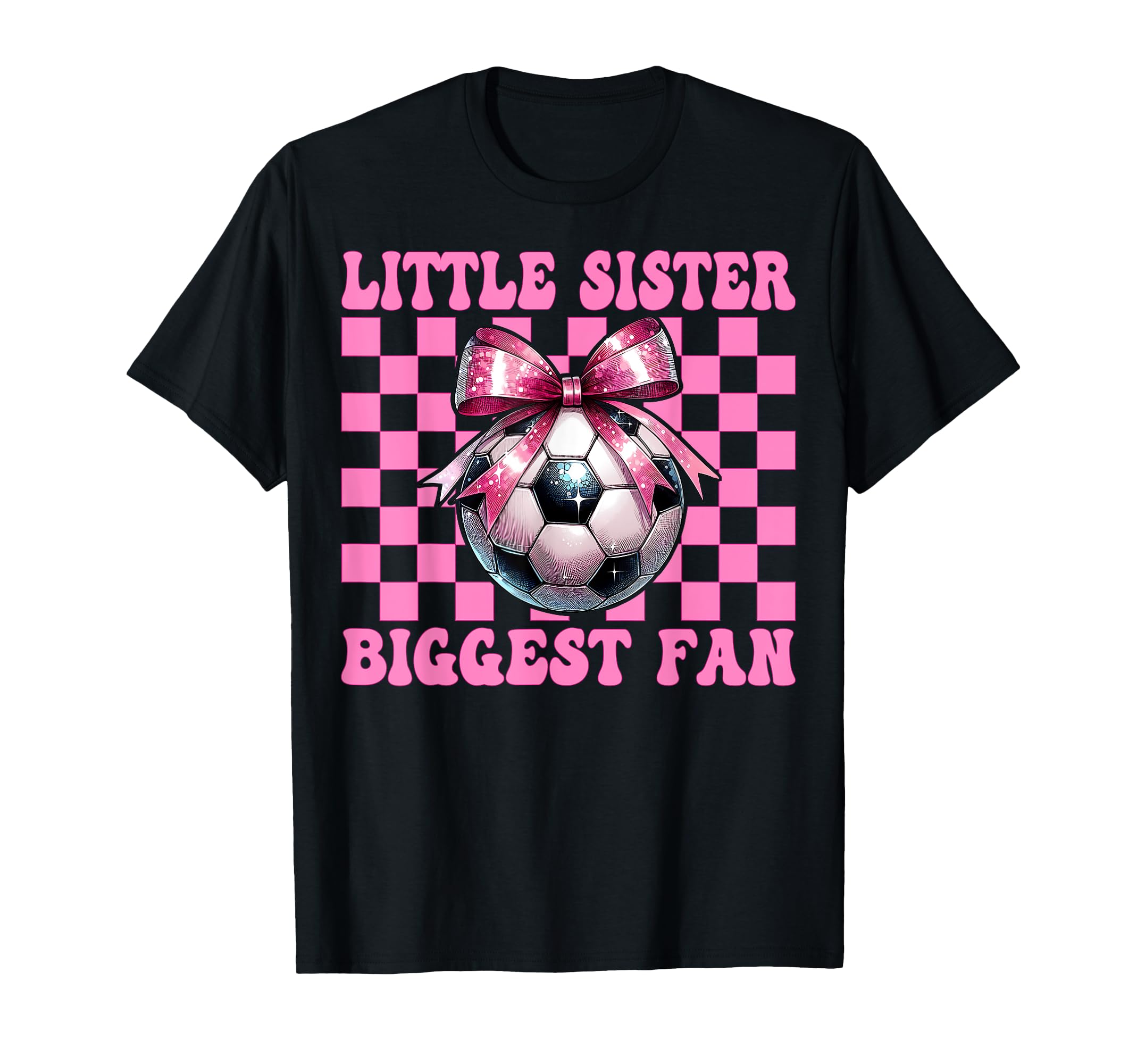 Soccer Sister Soccer Coquette Little T-Shirt - Fun Novelty Design Unisex