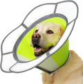 Soft Dog Cone Collar After Surgery Recovery,Adjustable E-Collar with Removable Shield,Lightweight,Breathable Anti-Licking Protective Cone for Large,Medium,Small Pets (Neon Green, M (Neck:12''-15''))