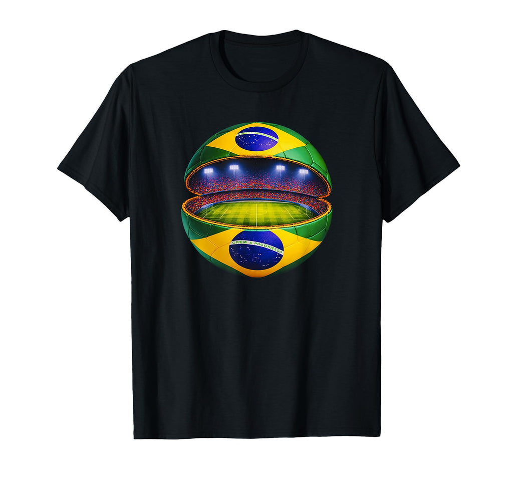 Brazilian Flag Soccer Stadium T-Shirt - Fun Novelty Design Men Women