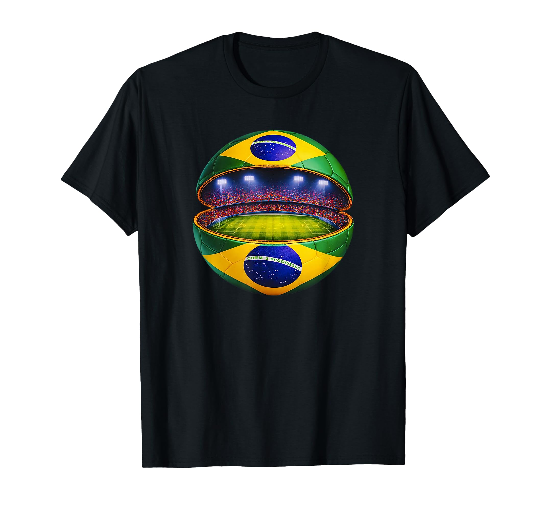 Brazilian Flag Soccer Stadium T-Shirt - Fun Novelty Design Men Women