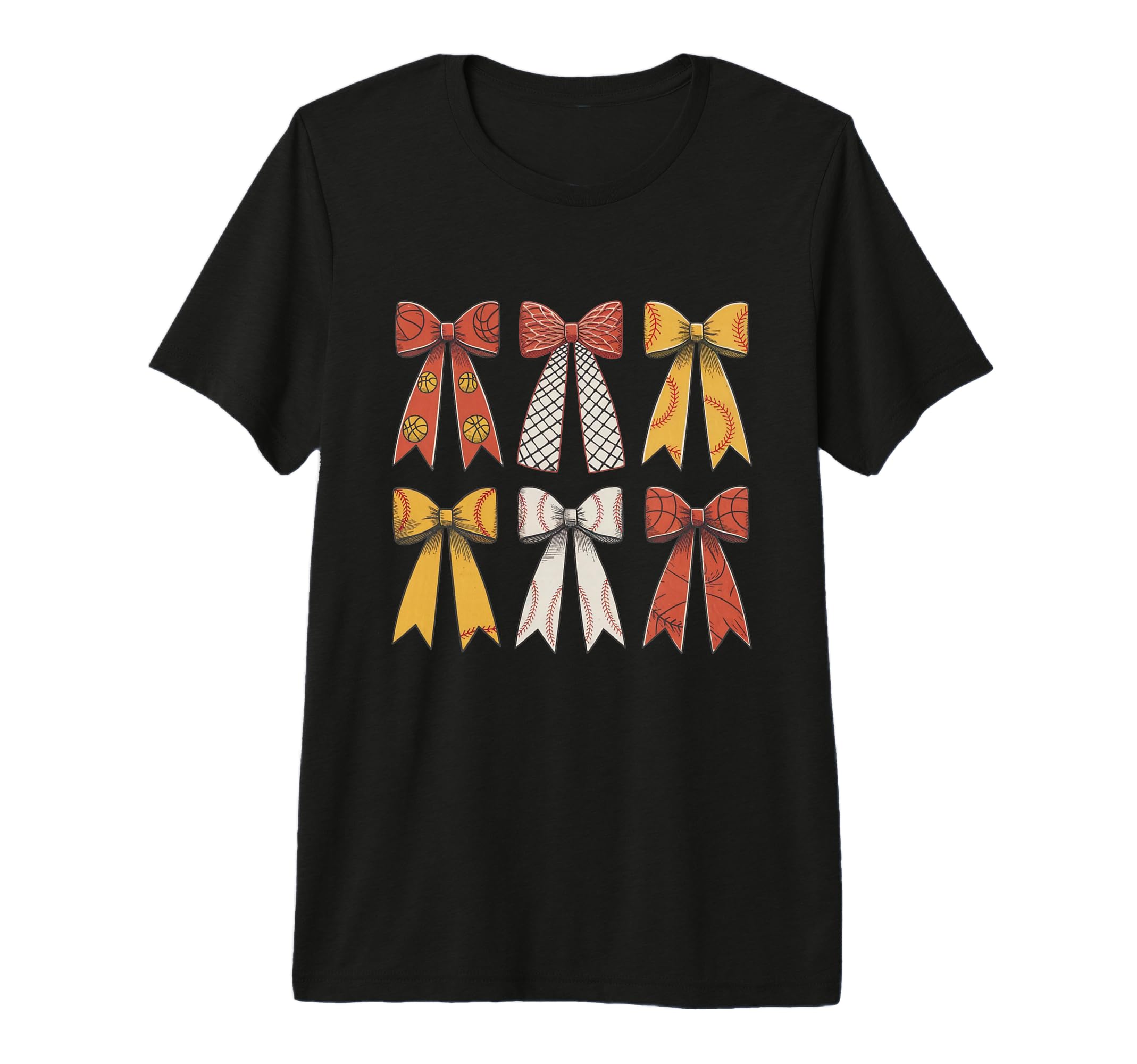 Baseball Coquette Basketball Bow T-Shirt - Minimalist Print Men Women