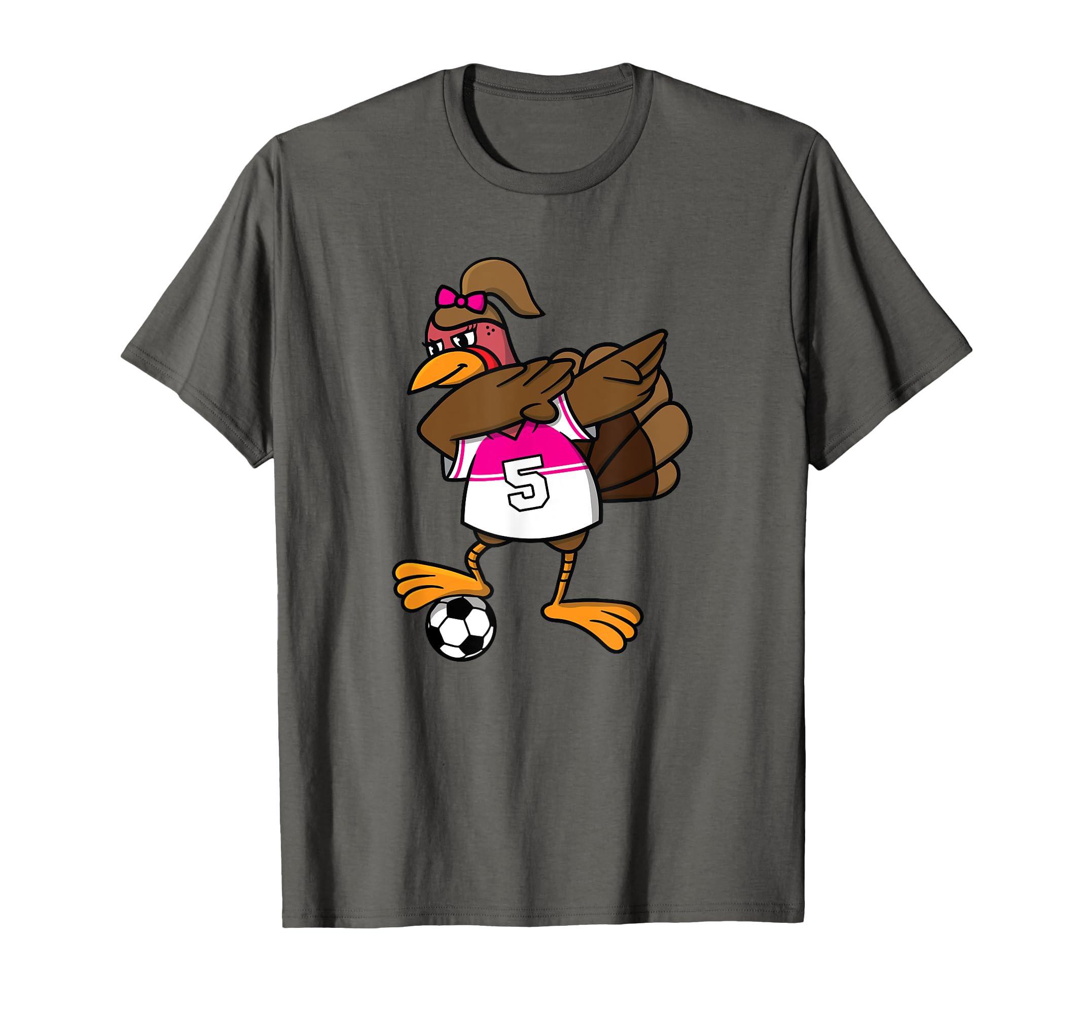 Thanksgiving Turkey Soccer Dab T-Shirt - Casual Everyday Wear for Adults