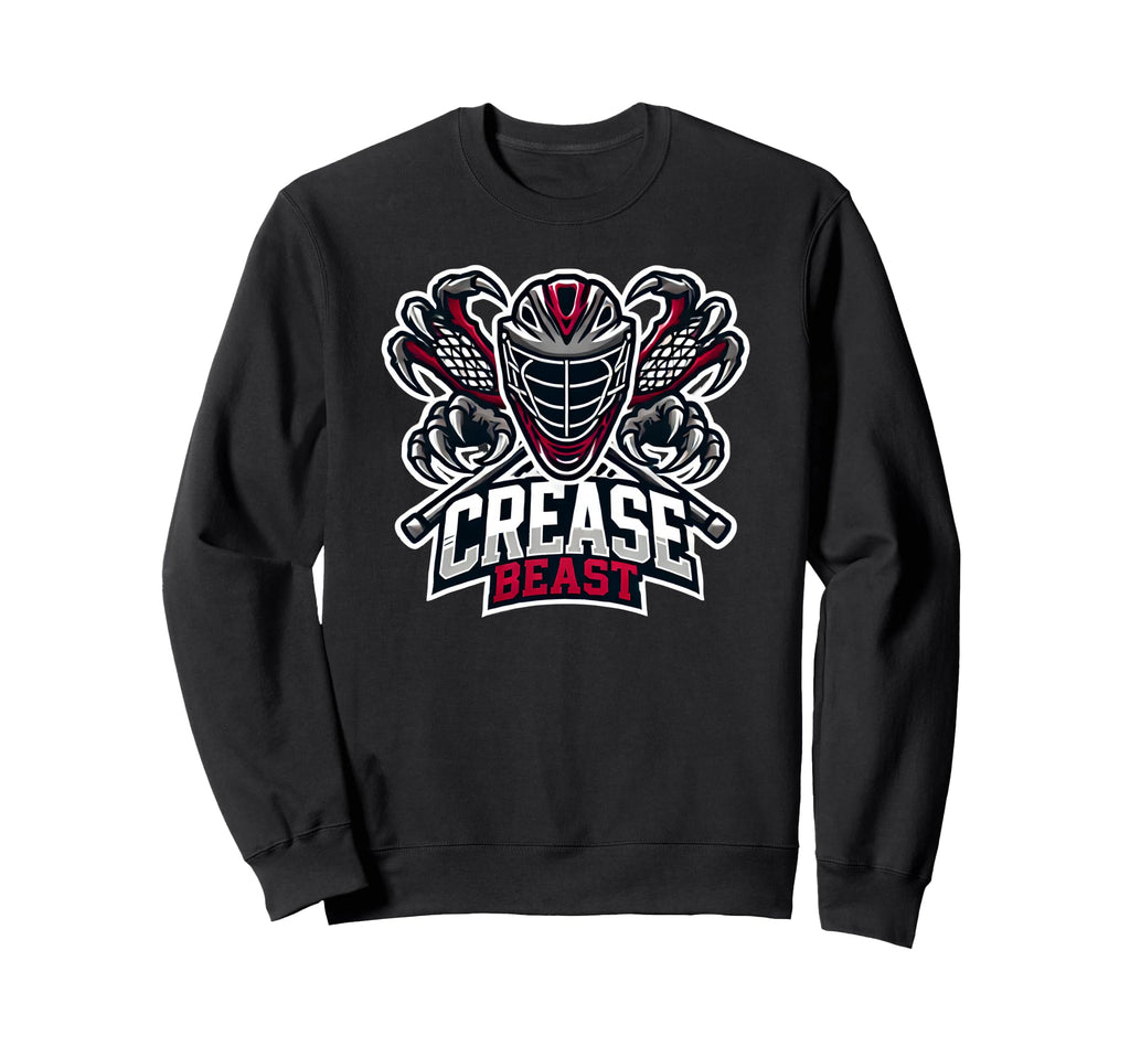 Lacrosse Goalie Crease Beast Funny Sweatshirt - Trendy Graphic for Adults