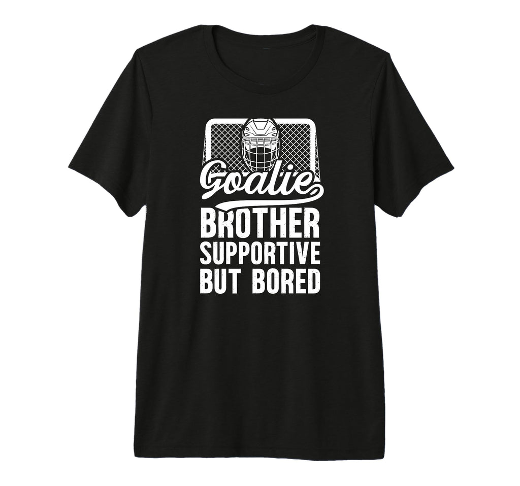 Hockey Goalie Brother Supportive Hockey T-Shirt - Trendy Graphic Unisex