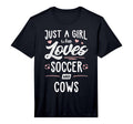 Just Who Loves Soccer And Cows Gift T-Shirt - Graphic Print for Adults