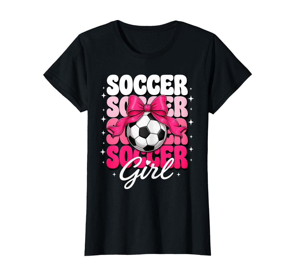 Soccer Coquette Bow Soccer Player T-Shirt - Fun Novelty Design for Adults