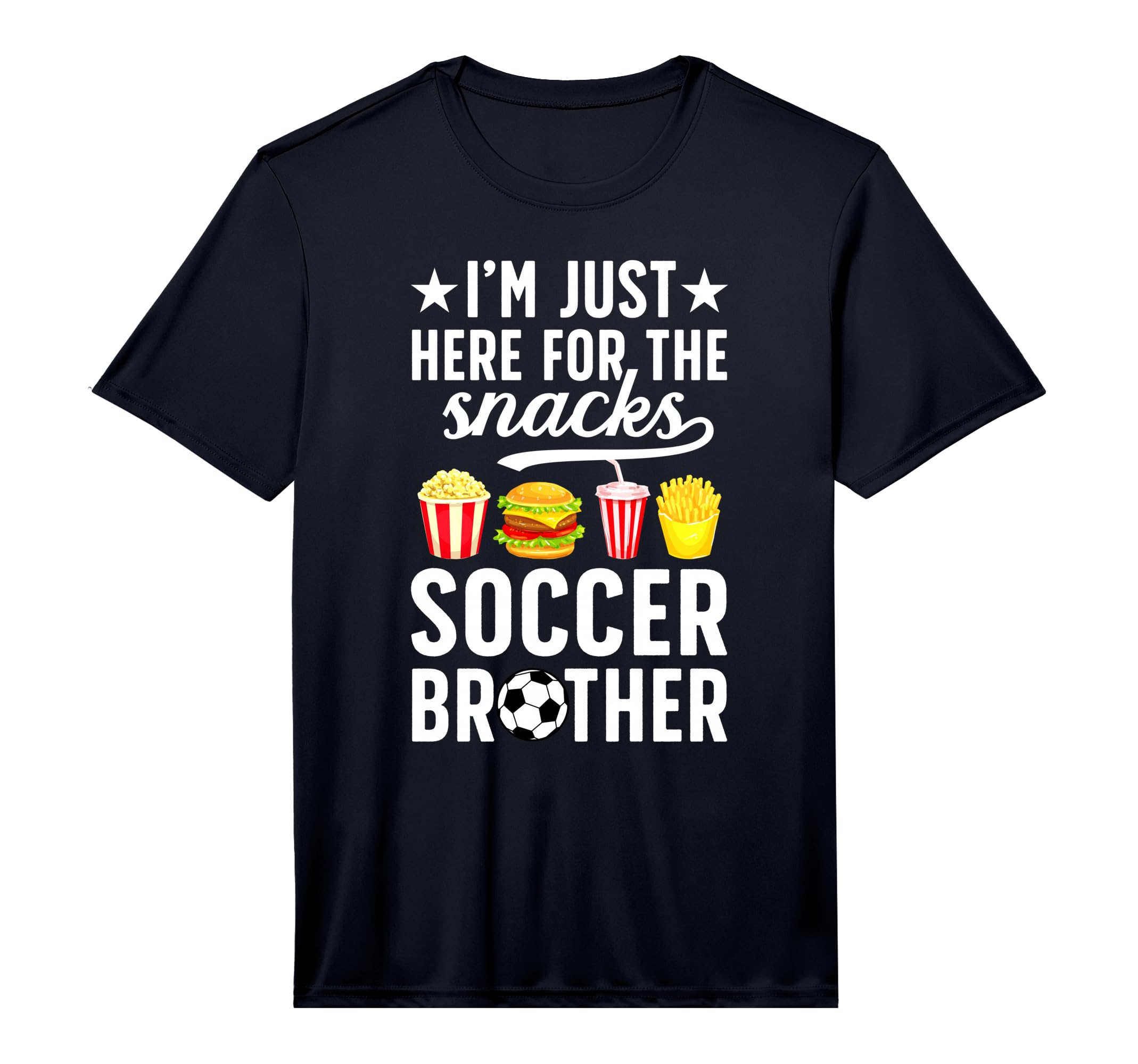 Here Snacks Soccer Brother Soccer T-Shirt - Trendy Graphic for Adults
