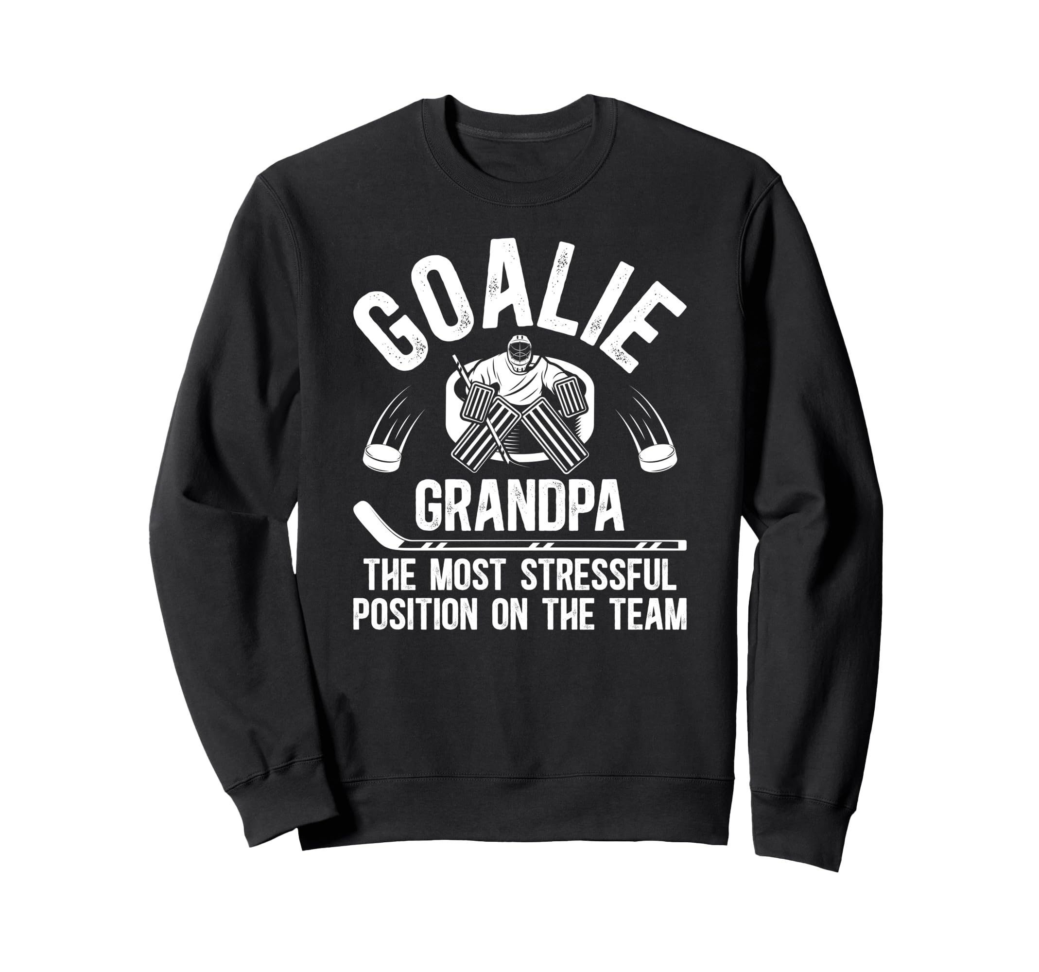 Funny Hockey Goalie Grandpa Hockey Sweatshirt - Graphic Print for Adults