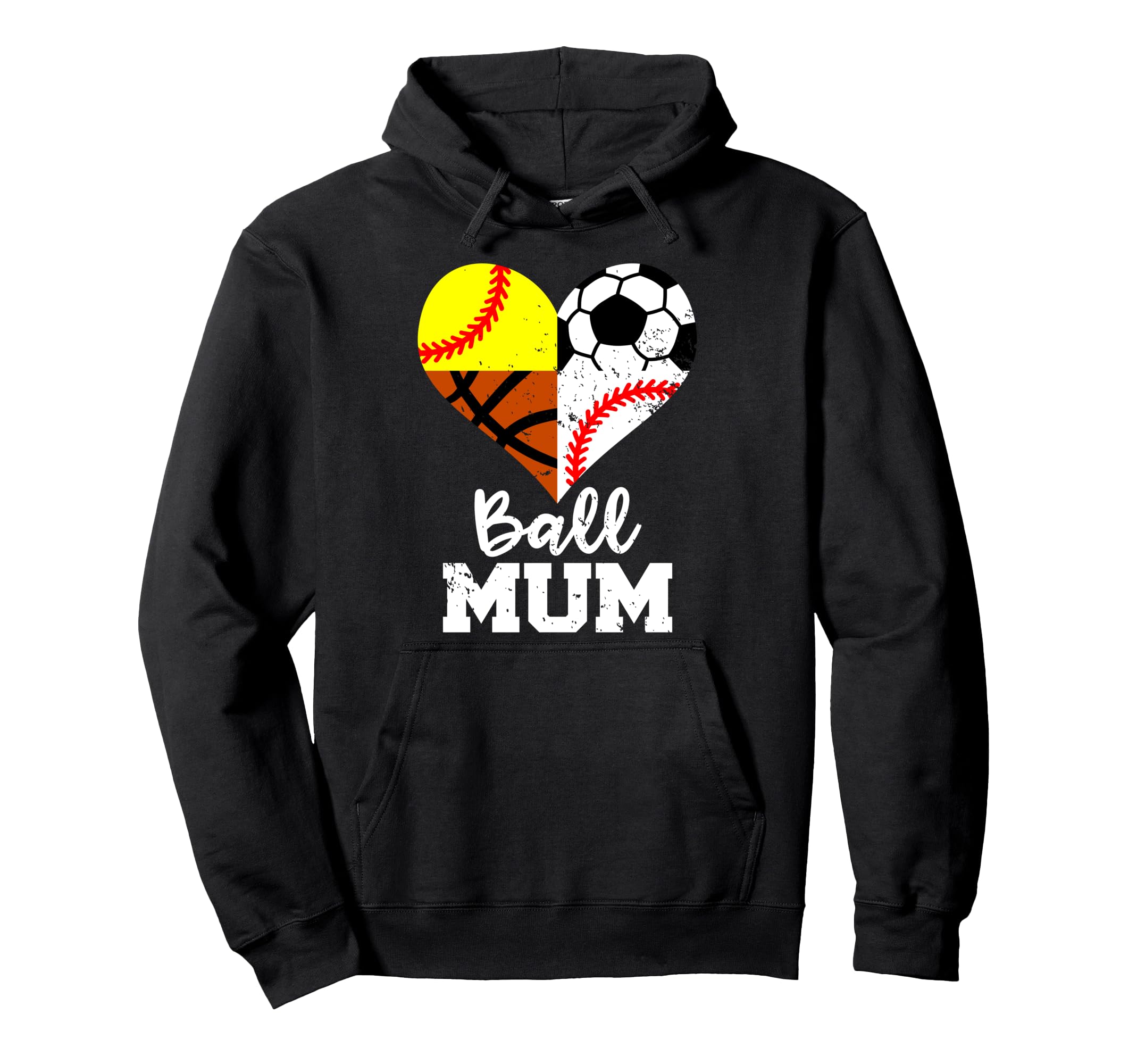 Ball Mum Funny Soccer Baseball Hoodie - Novelty Apparel for Adults