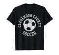 Clarendon County Soccer Distressed 90S T-Shirt - Minimalist Print Unisex