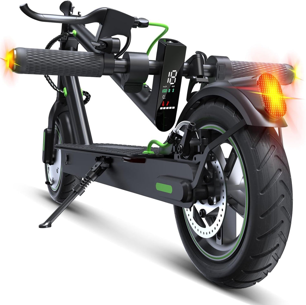 Electric Scooter Adults, 19 Miles Long Range, 19MPH Max Speed, 350W Motor Escooter for Adults Commuting, Foldable E-Scooter with Turn Signal & Dual Shock Absorbers
