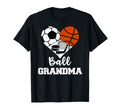 Ball Grandma Heart Funny Soccer Basketball T-Shirt - Unique Graphic Unisex