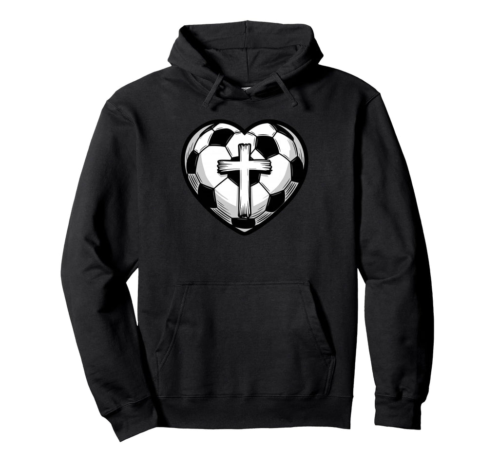 Soccer Ball Heart Christian Faith Hoodie - Custom Art Print for Adults