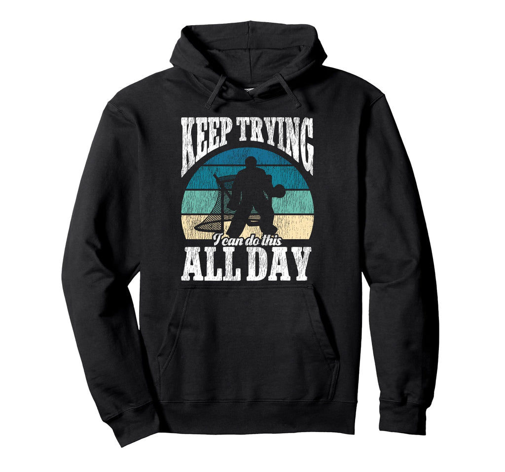 Ice Hockey Goalie Goalkeeper Keep Hoodie - Minimalist Print for Adults