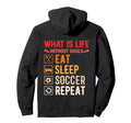 Eat Sleep Soccer Repeat Football Hoodie - Custom Art Print for Adults