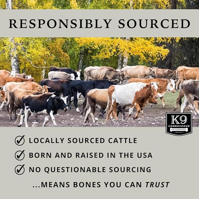 K9 Connoisseur Single Ingredient Dog Bones Made in USA for Small Breed Dogs All Natural Meaty Beef Chew Treat Bone Best for Puppies Up to 15 Pounds (3 Pk of 5 Ribblets)