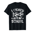 I Kicked 100 Days School Soccer Students T-Shirt - Unique Graphic Unisex