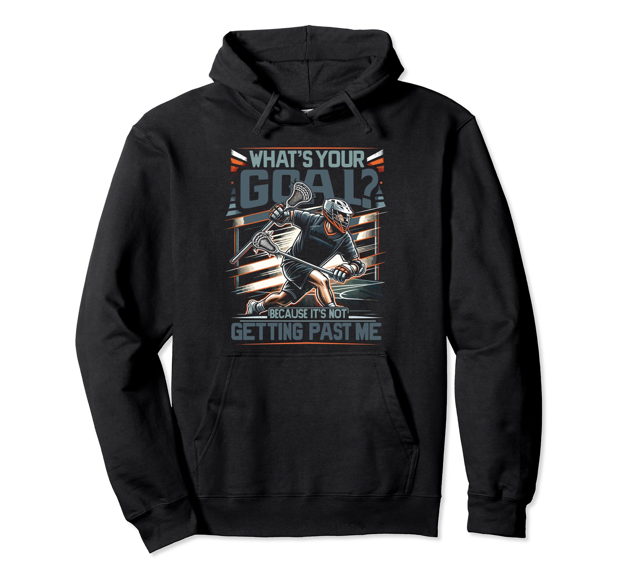 Funny Lax Goalkeeper Lacrosse Goalie Hoodie - Graphic Print for Adults
