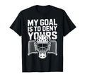Ice Hockey Goalkeeper Goals Mask T-Shirt - Fun Novelty Design for Adults