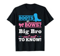 Boots Or Bows Big Brother Gender Reveal T-Shirt - Trendy Graphic Men Women