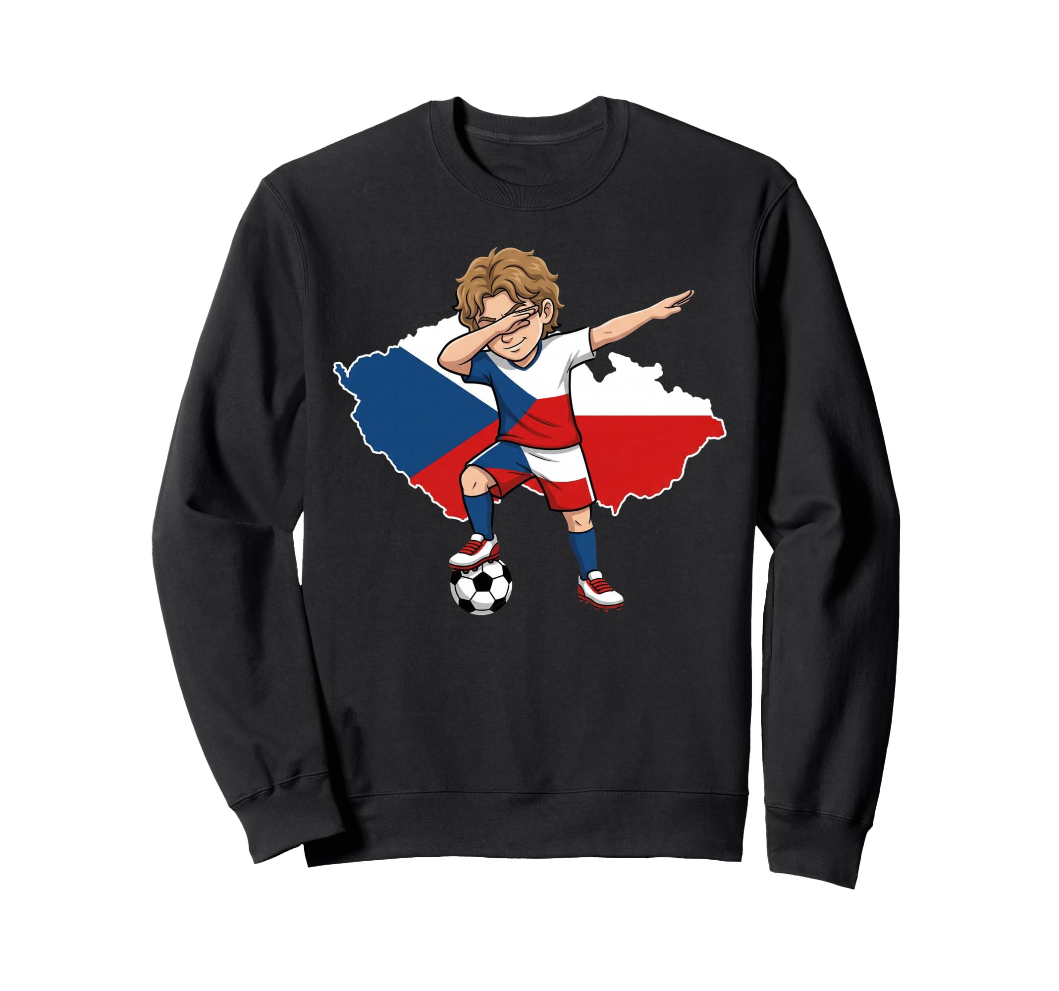 Czech Republic Soccer Dab Flag Sweatshirt - Trendy Graphic Men Women