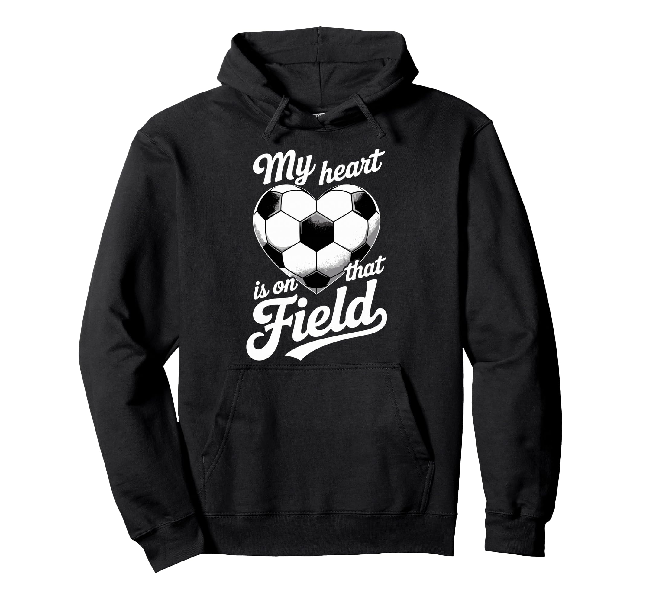 My Heart Is That Field Soccer Player Hoodie - Minimalist Print for Adults