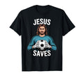Funny Jesus Football Soccer Goalkeeper T-Shirt - Graphic Print Unisex