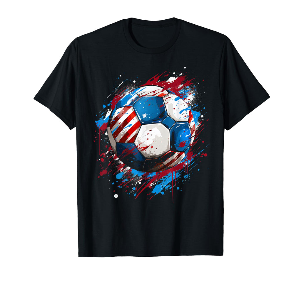 Soccer Football Usa Flag Soccer Gift T-Shirt - Trendy Graphic Unisex