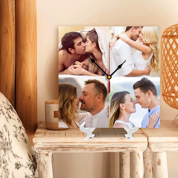 Generic Custom Wall Clock Personalized Wall Photo Customized Round Clock for Birthday Wedding Present Family Friends Gifts, 10inch-25cm