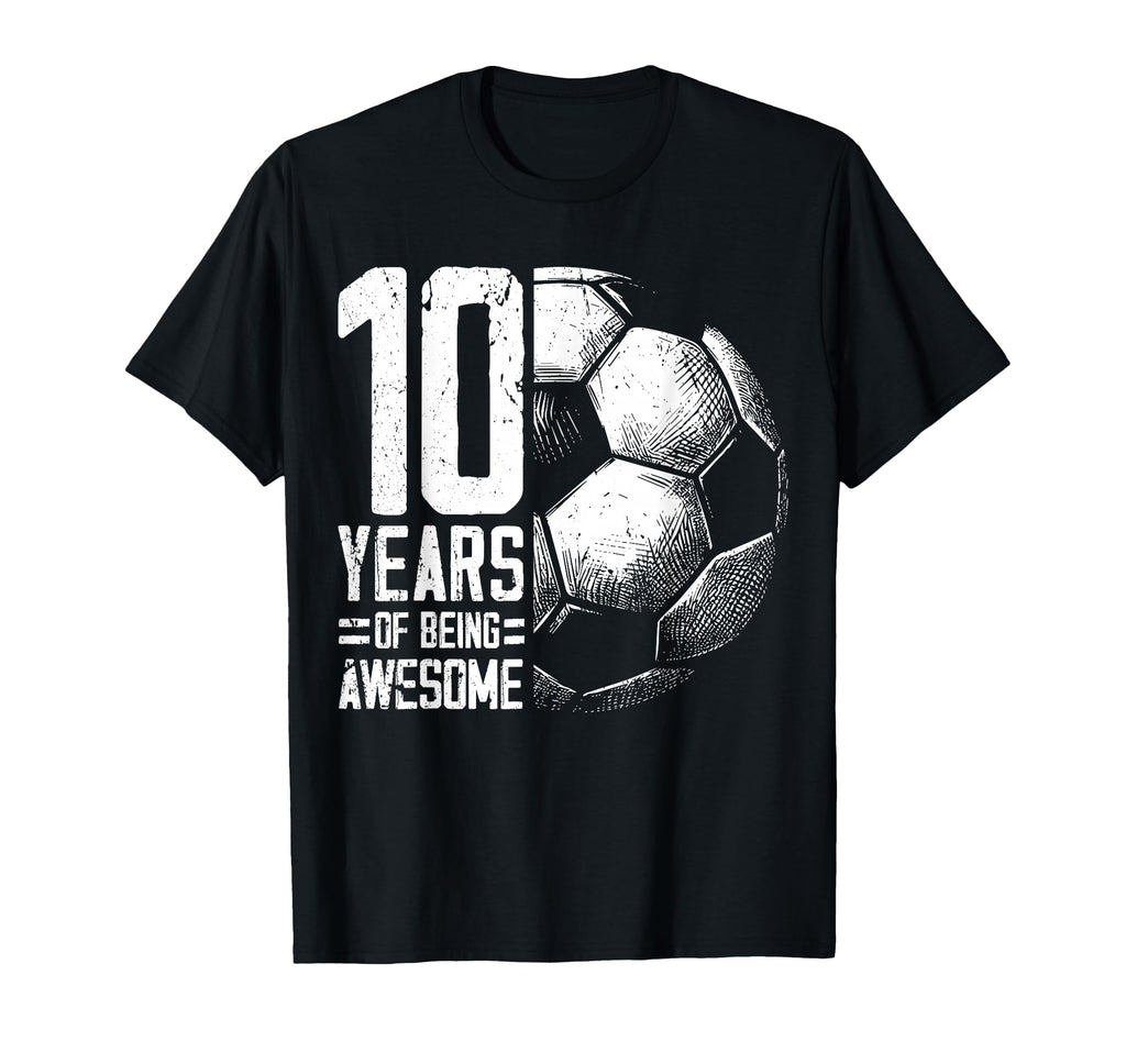 10Th Birthday Soccer Player Football T-Shirt - Minimalist Print Men Women