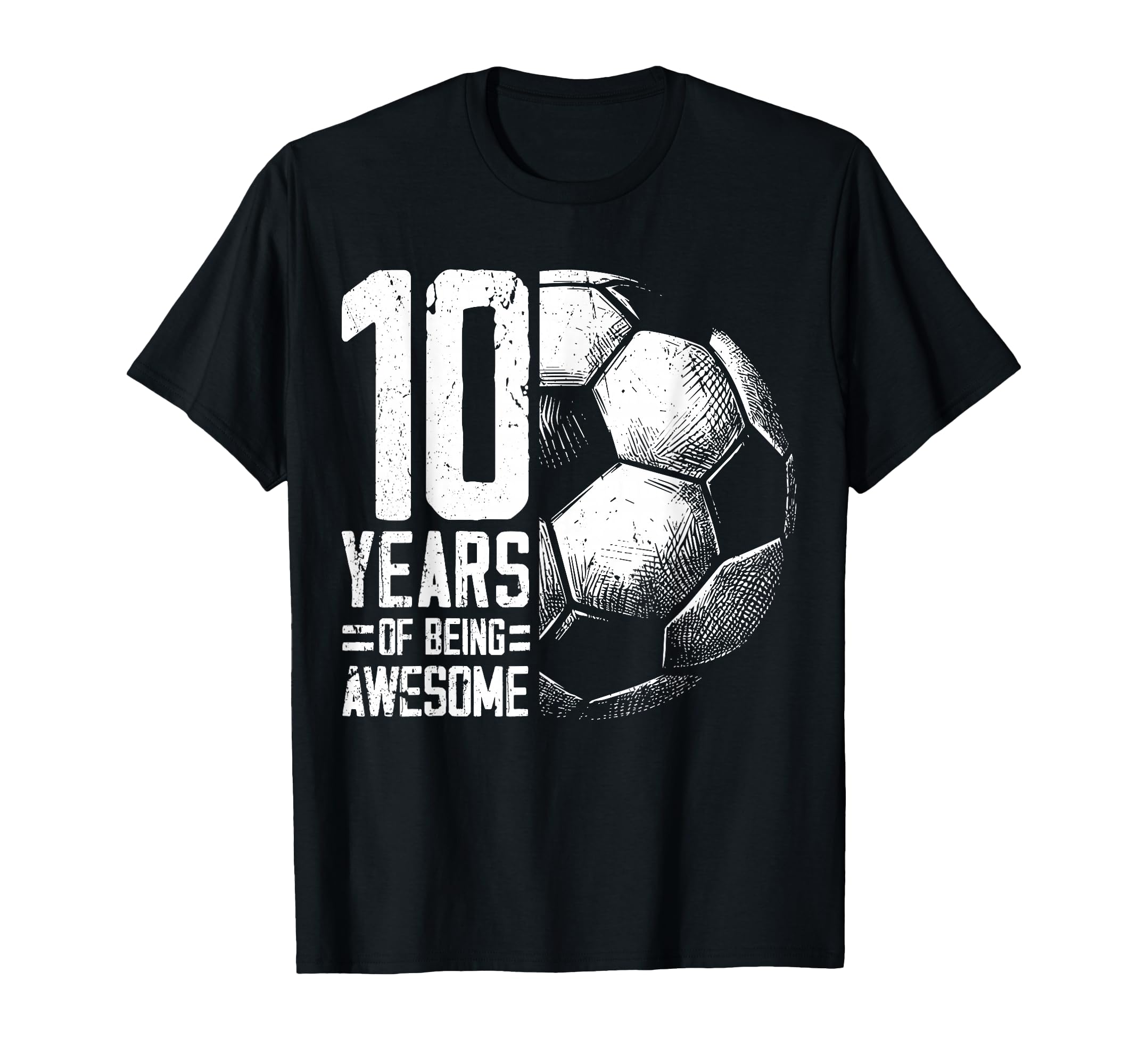10Th Birthday Soccer Player Football T-Shirt - Minimalist Print Men Women