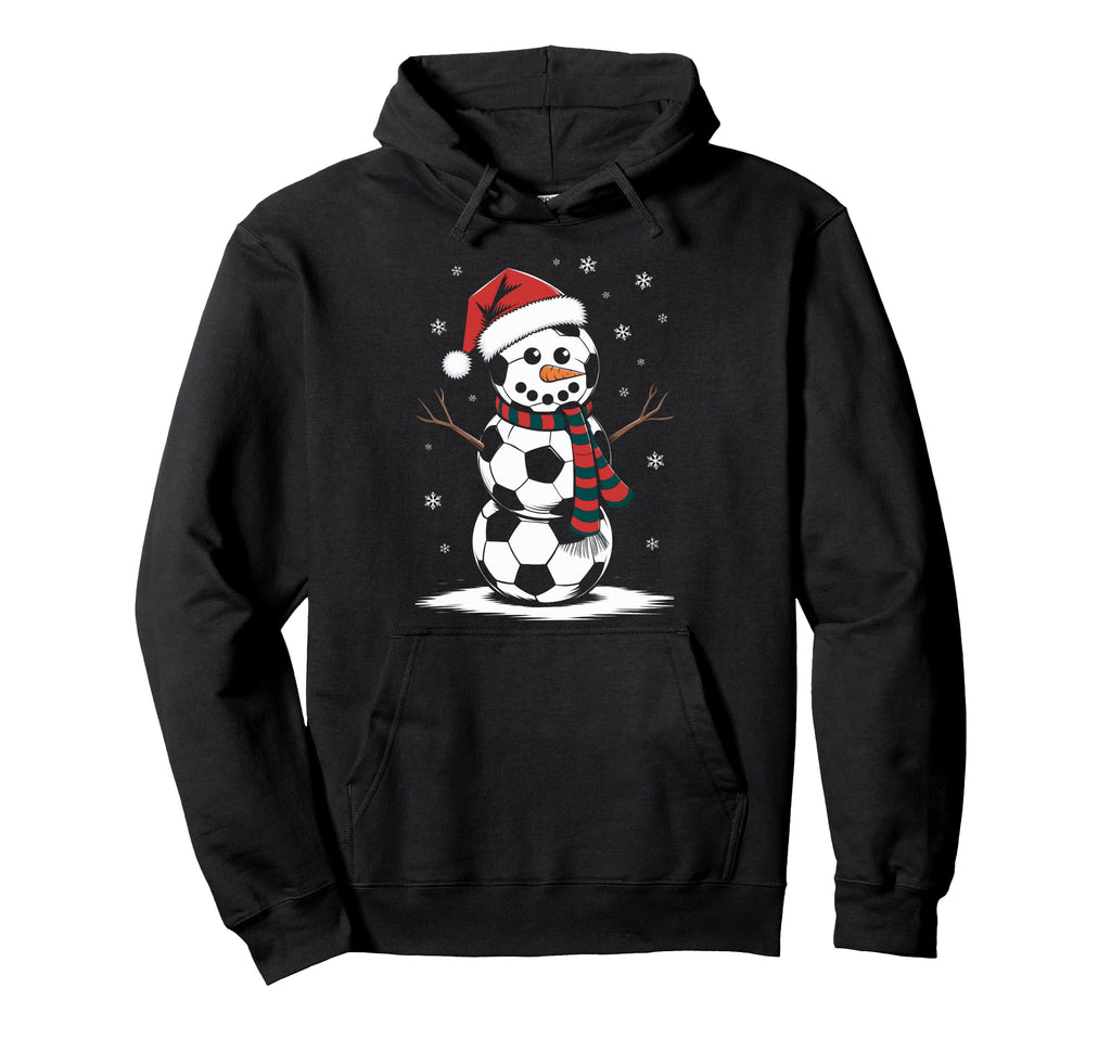 Snowman Made Soccer Balls Funny Winter Hoodie - Novelty Apparel Men Women