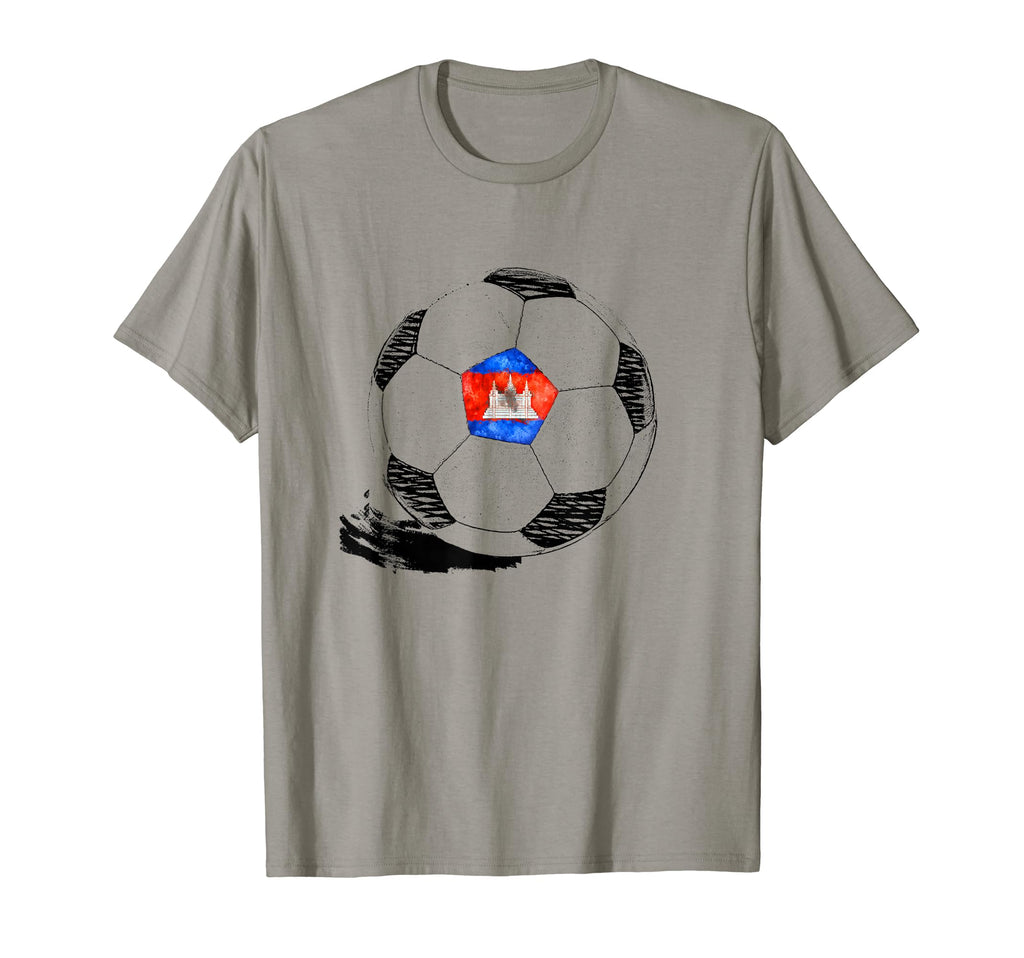 Soccer Cambodia Flag Cambodian Pride T-Shirt - Novelty Apparel Unisex