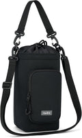 Insulated Water Bottle Carrier Bag with Strap Phone Pocket for 25/32/40/64 oz Tumbler Cup, Water Bottle Holder