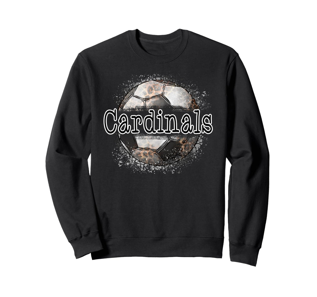 Cardinals Soccer Leopard Splatter Sweatshirt - Trendy Graphic Men Women