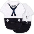 Parisian Pet Dog Shirt - Embroidered Sailor Dog Costume - 100% Cotton & Polyester Pet Costume - Sleeved Dog Clothes - Blue and White Dog Costumes for Small Dogs - Dog Shirts - S